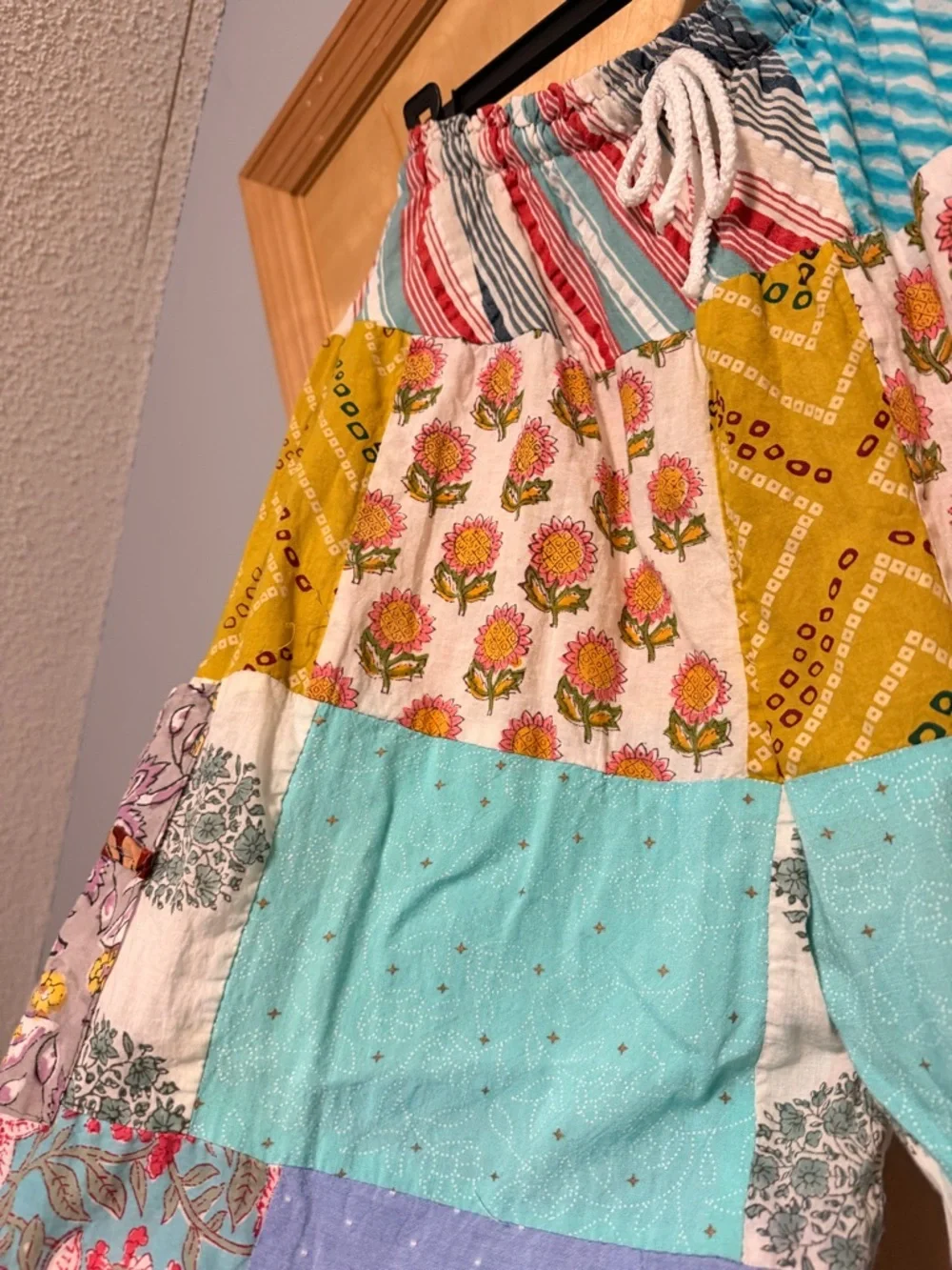 Ashley Taylor Multicolor Patchwork Floral Boho Joggers - OS 100% cotton - Picture 7 of 11